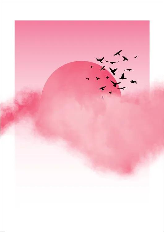 Fotobehang Pink Sunshine, (96 x 128 cm)