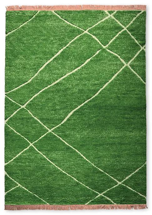 Hkliving Handgeknoopt Woolen Rug Groen (180X280) - Wol - HKliving - Industrieel & robuust
