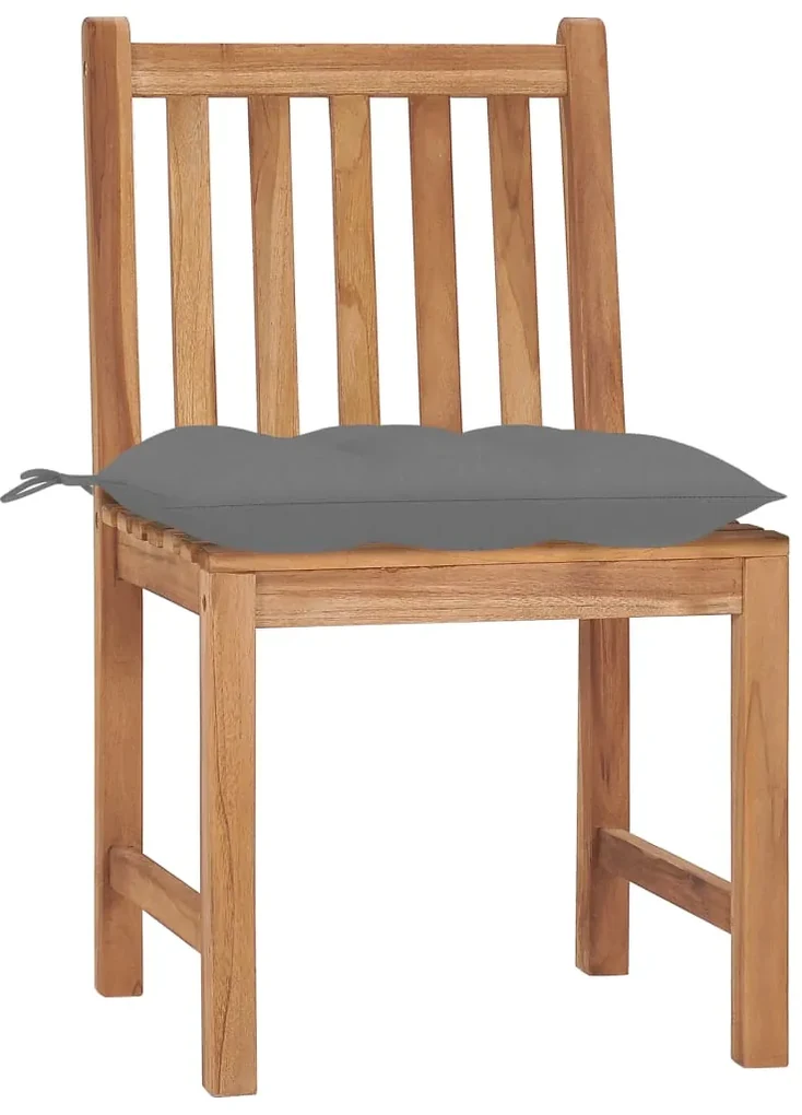vidaXL Tuinstoelen 4 st met kussens massief teakhout