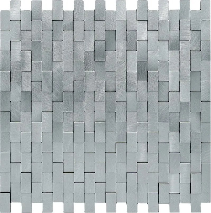 Zelfklevende Mozaïektegels Metaal | Steenstrip 3D Zilver | 30×29,8 cm | Keuken, Bad & WC