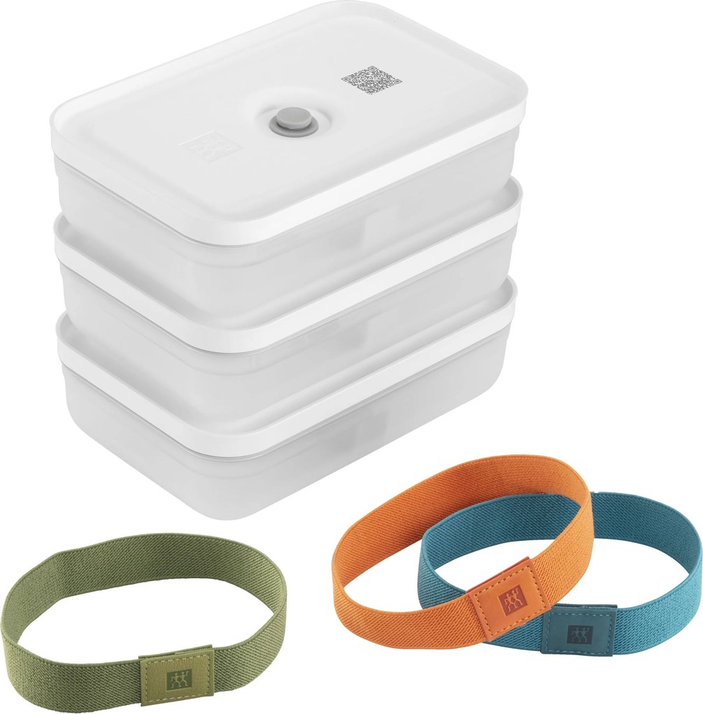 ZWILLING Fresh&amp;Save Vacuüm brooddoos set, L plat / 6-delig, Kunststof, semitransparant-Grijs - Fresh&amp;Save - ZWILLING