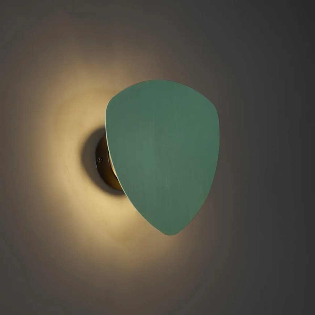 Design wandlamp groen organisch 20 cm 2-lichts - Pulley