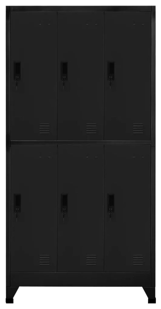 vidaXL Lockerkast 90x45x180 cm staal zwart