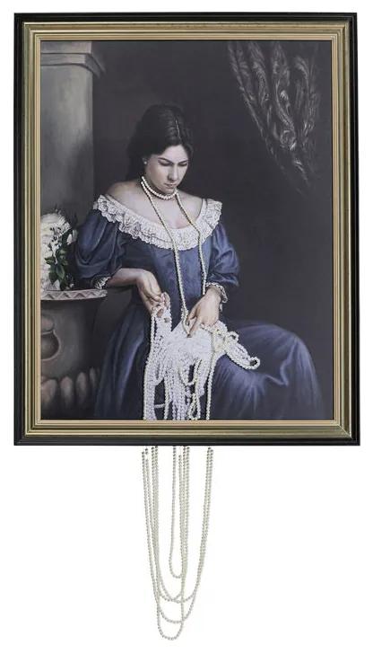 Kare Design Lady Pearls Klassiek Portret Schilderij