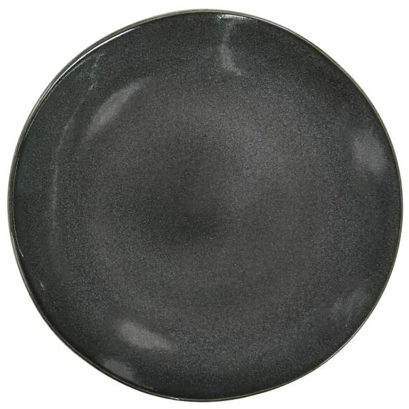 Ontbijtbord - 23 Cm - Porto - Reactief Glazuur - Zwart (zwart)
