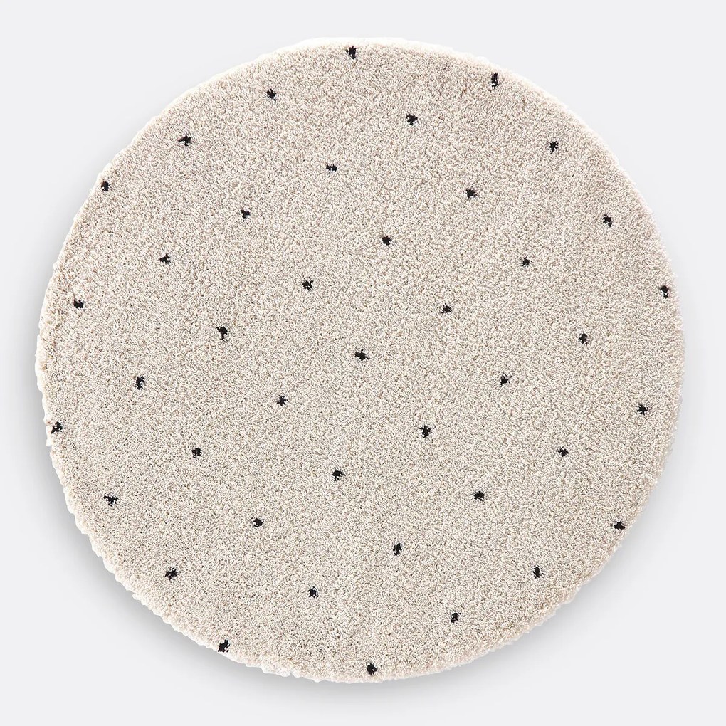Rond vloerkleed met stippen in berberstijl, Ava