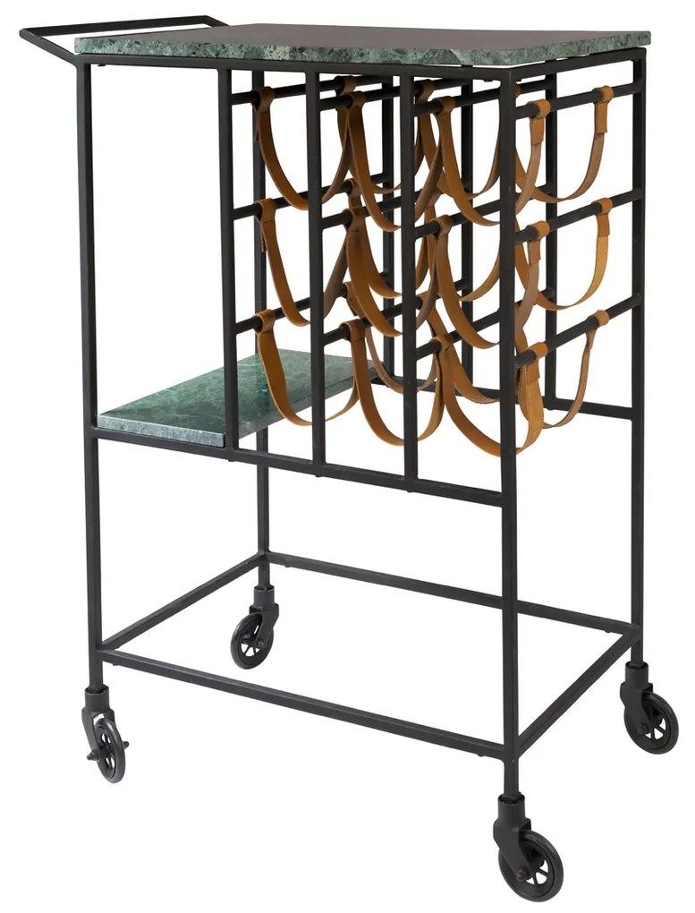 Dutchbone Mil Groen Marmeren Trolley - 65 X 36cm.
