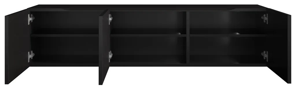 Hangend Tv-meubel Zwart 146 Cm - 146x35.5x35cm.