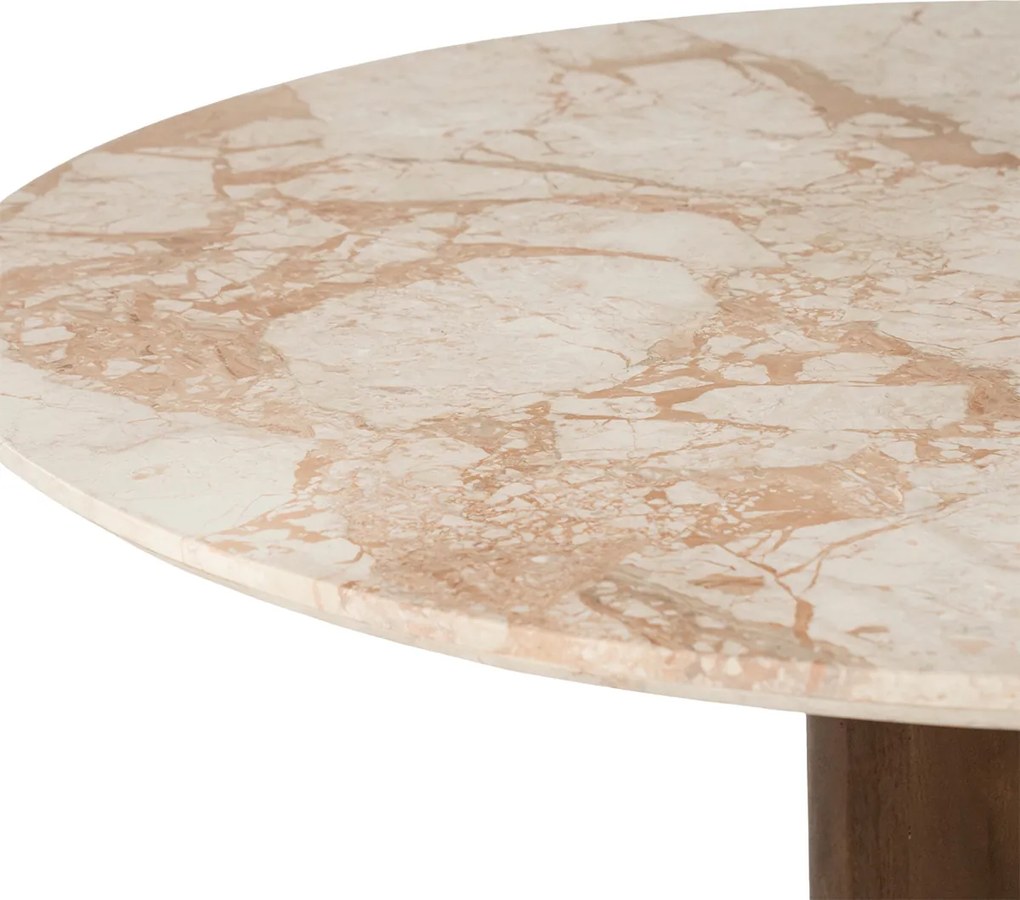 Eleonora Ted Ronde Eettafel Met Marmer - 130 X 130cm.
