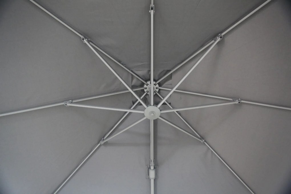 Zweefparasol  3x3m S2 Excellent (excl. voet) Grijs-antraciet Camello Luna