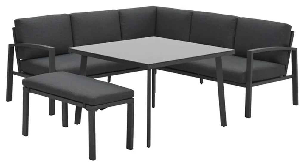 Garden Impressions Tropea lounge dining set 5-delig - donker grijs