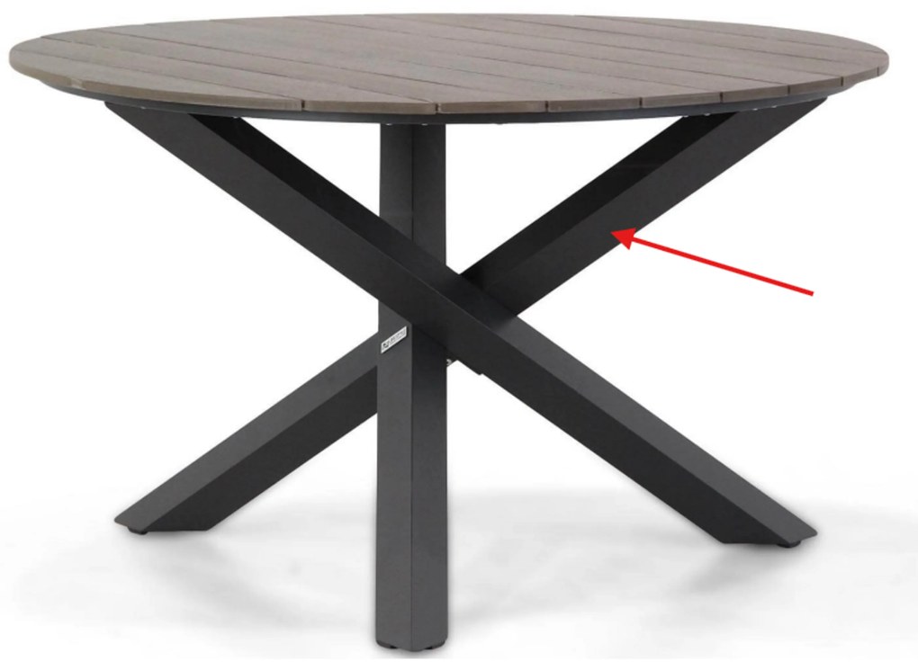 Tuinset Ronde Tuintafel 4 personen 125 cm Kunststof Grijs Domani Furniture Alba/Ancona