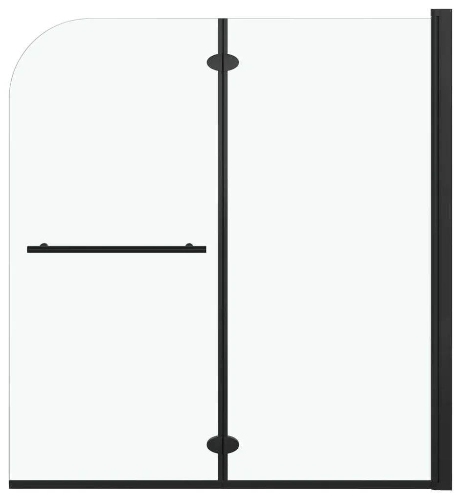 vidaXL Douchewand inklapbaar 2 panelen 120x140 cm ESG zwart