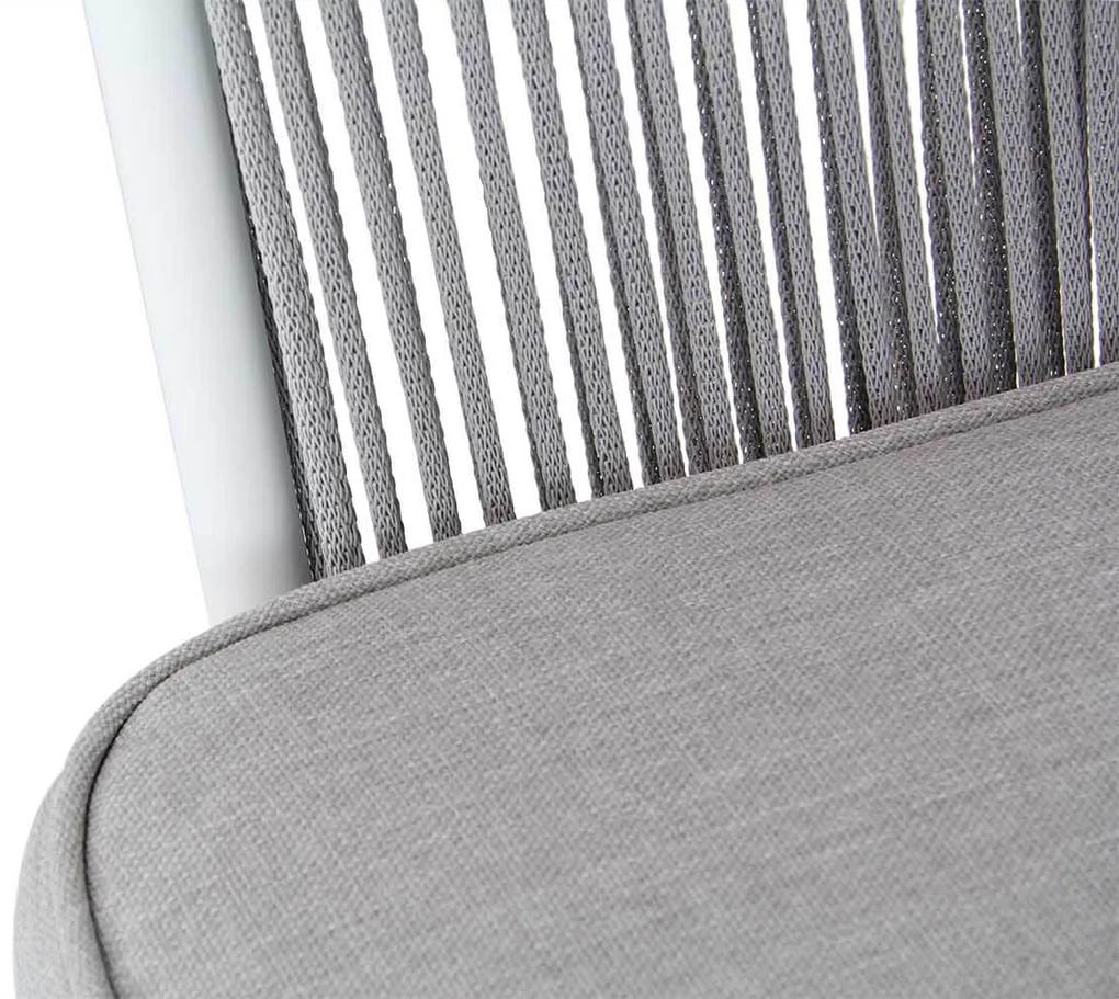 Tuinset Ronde Tuintafel 125 cm Aluminium/Rope /Aluminium/polywood Wit 4 personen Santika Furniture Santika