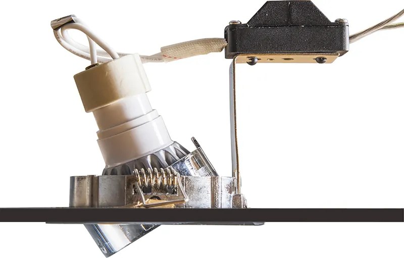 Smart inbouwspot staal incl. WiFi GU10 kantelbaar - Lock 1