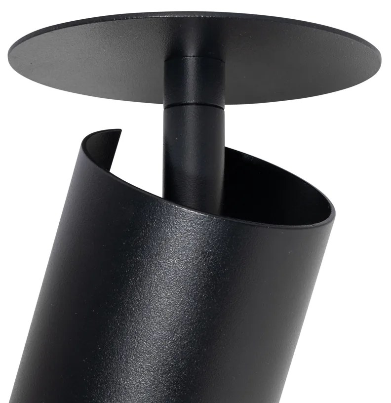 Set van 6 Moderne inbouwspots zwart GU10 50mm - Chels Modern GU10 rond Binnenverlichting Lamp