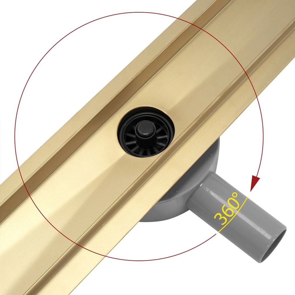 Lineaire afvoer Rea Pure Neo Pro Mirror Gold 100