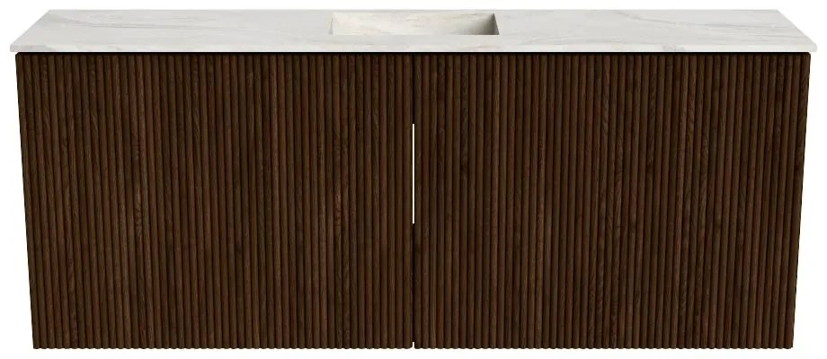 Mondiaz Joya DLux 100cm toiletmeubel walnut met wastafel faye midden 1 kraangat ostra
