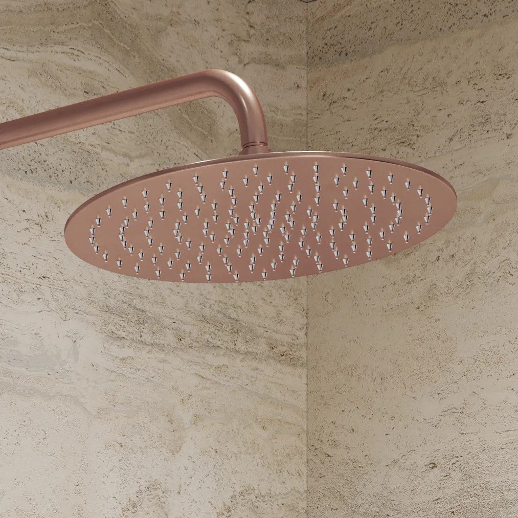 Saniclear Copper Stripes Pro opbouw regendouche geborsteld koper met 20cm hoofddouche