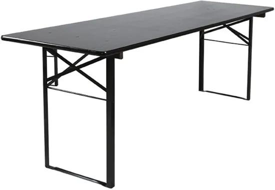 Inklapbare picknicktafel zwart 200 x 70 cm- FSC keurmerk