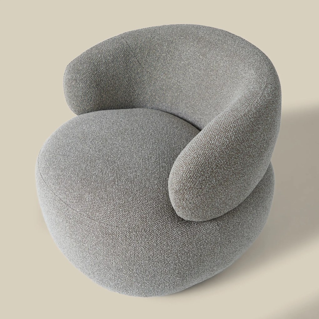 Draaibare Ronde Fauteuil Grijsbruin