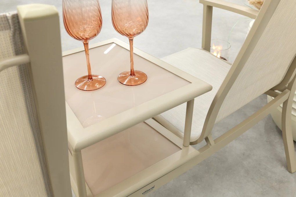 Tete-a-Tete aluminium tuinbank Felix - Latte/Beige