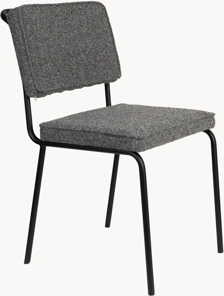 Bouclé stoelen Buddy met metalen poten, 2 stuks