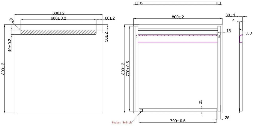 Mueller Shine LED spiegel 80x80cm