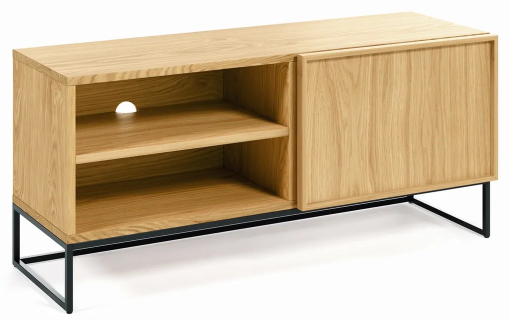 Kave Home Taiana Tv-meubel Eiken Met Metalen Frame - 112x42x51cm.