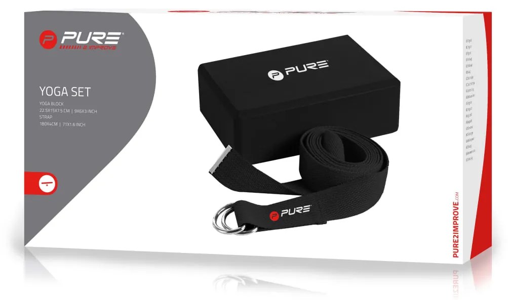 Pure2Improve Yogablok en -band zwart