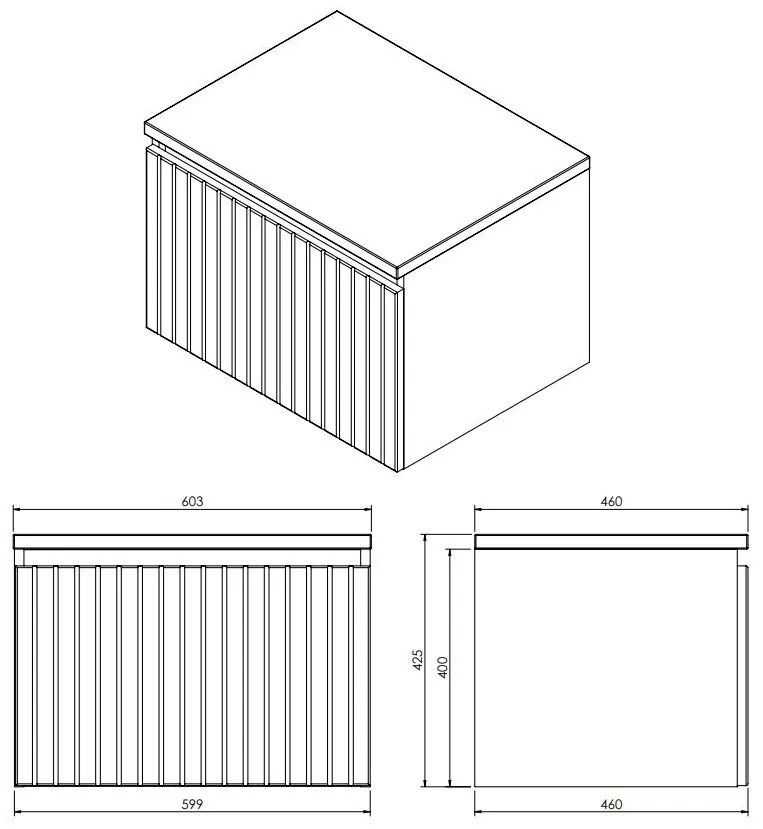 Fontana Astro badmeubel ribbelfront 120cm met dubbele wastafel met kraangaten wit mat