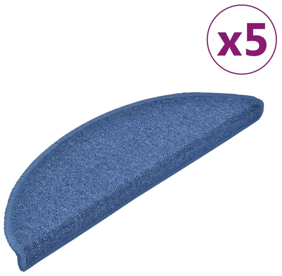 vidaXL Trapmatten 5 st 56x20 cm blauw