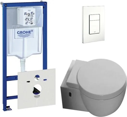 Wiesbaden Amor toiletset kort diepspoel met softclose en quickrelease zitting inclusief inbouwreservoir en bedieningsplaat wit 32.3457