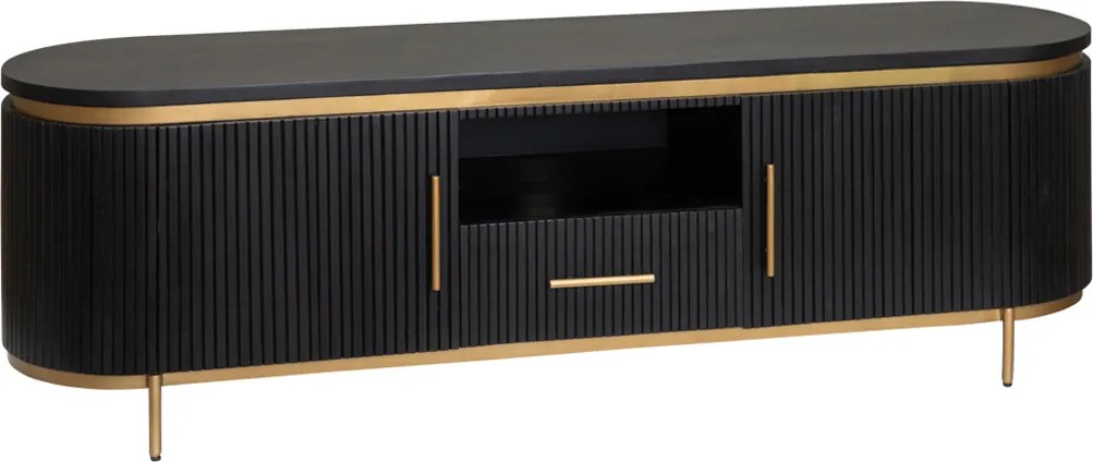 Tv-meubel Ovaal Met Messing 180 Cm - 180x45x55cm.
