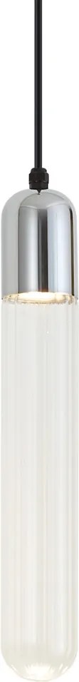 Art Deco hanglamp chrome met ribbel glas IP44 - Walcott
