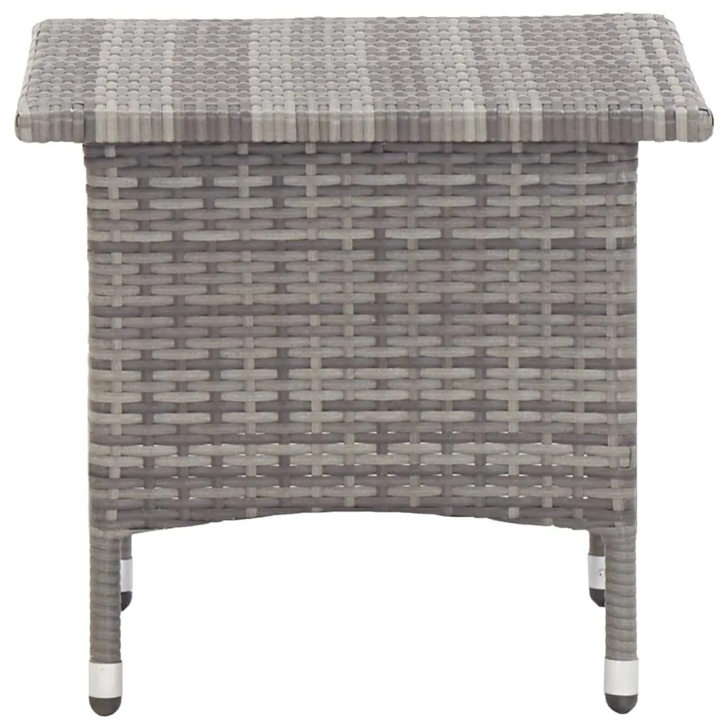 vidaXL Theetafel 50x50x47 cm poly rattan grijs