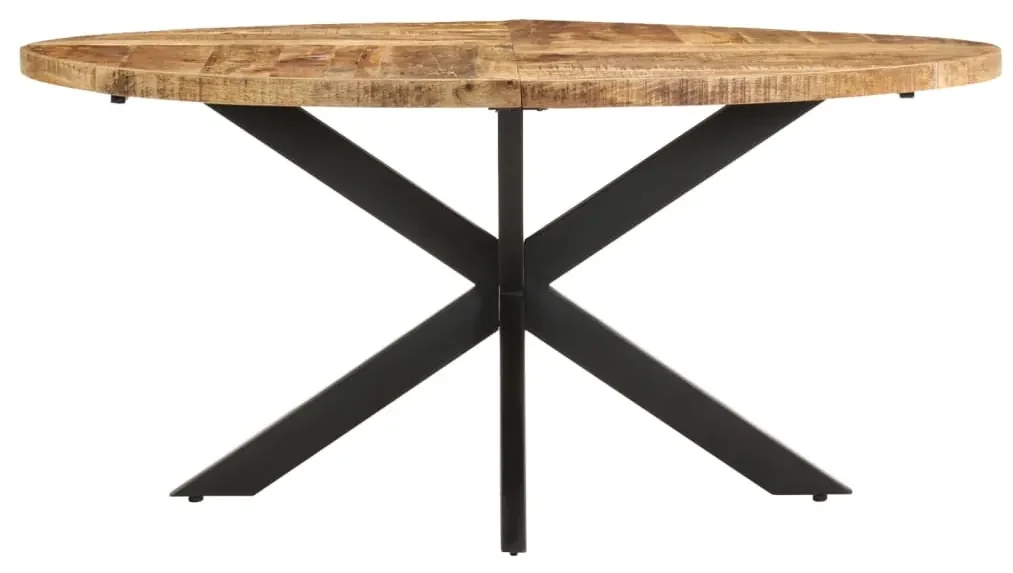 vidaXL Eettafel 160x90x75 cm ruw mangohout