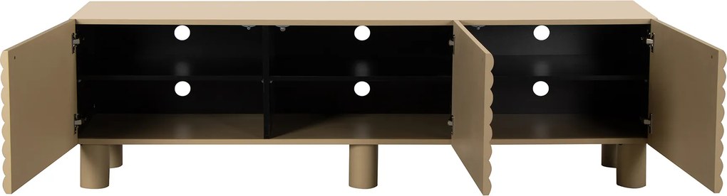 Zandkleur Tv-meubel Met Grote Ribbels 180 Cm - 180x40x55cm.