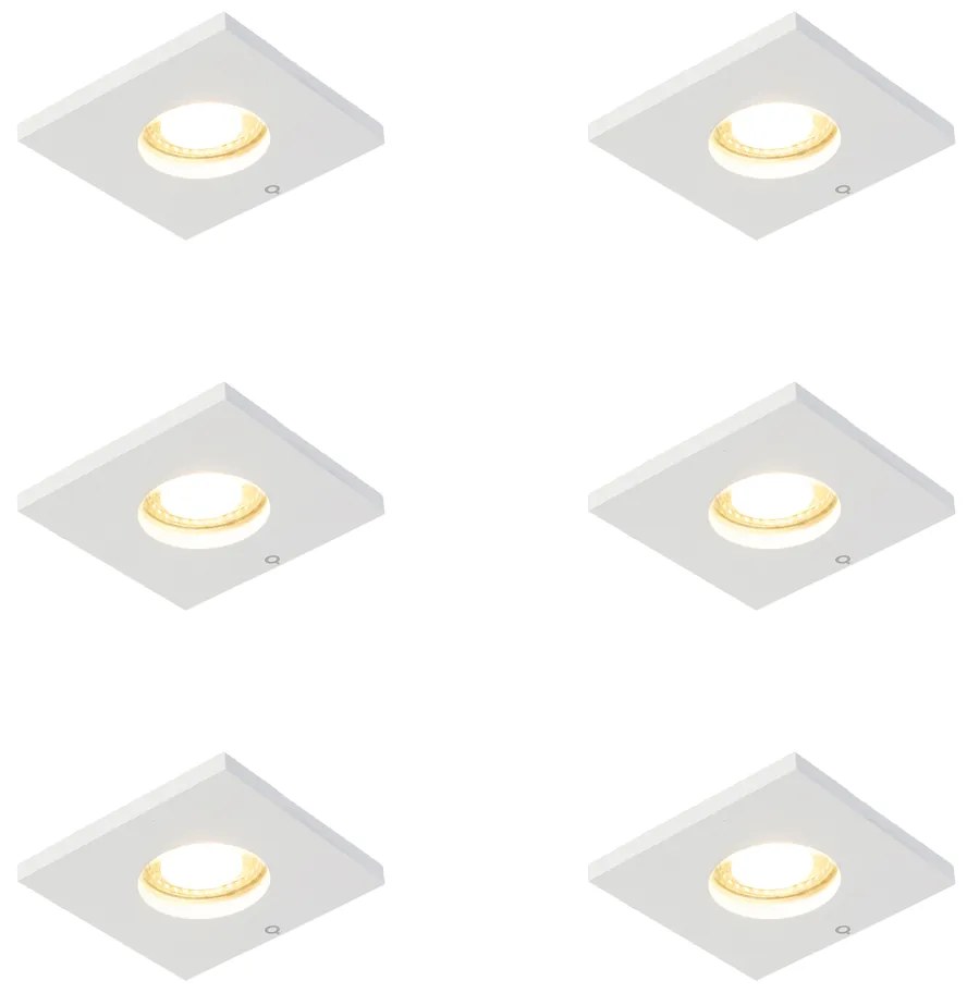 Set van 6 Moderne badkamer inbouwspot wit - Doku