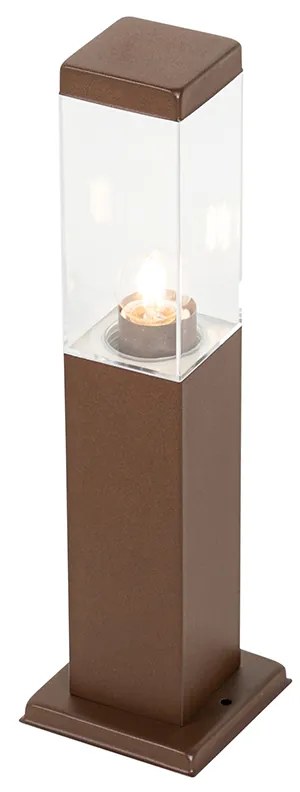 Moderne buitenlamp paal roestbruin 45 cm - Malios