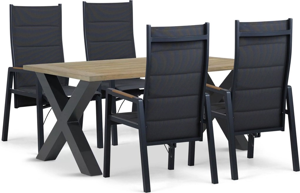Tuinset 4 personen 180 cm Aluminium Grijs Lifestyle Garden Furniture Essence/Cardiff