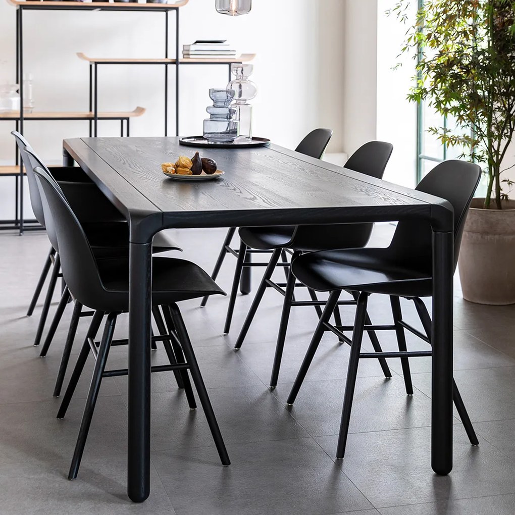 Zwarte Eetkamertafel Van Hout 220x90 Cm - 220 X 90cm.