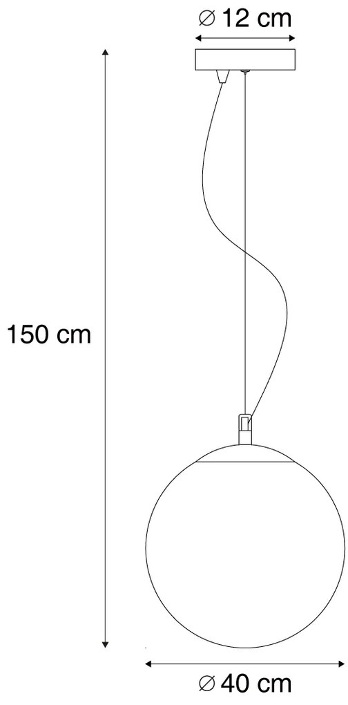 Eettafel / Eetkamer Scandinavische hanglamp opaal glas 40 cm - Ball 40 Modern, Design E27 Scandinavisch bol / globe / rond Binnenverlichting Lamp