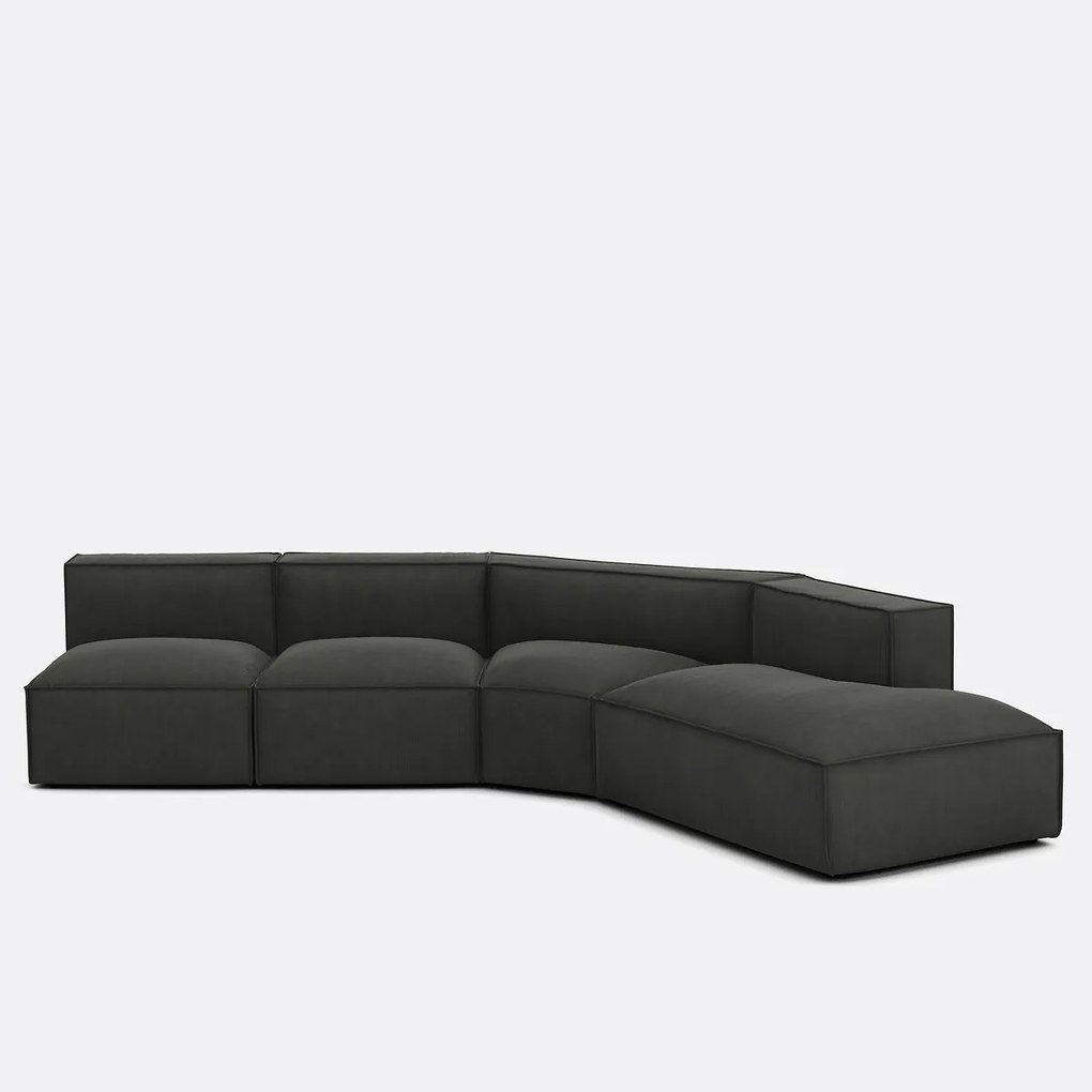 4-delige rechtse ribfluwelen bank, Seven