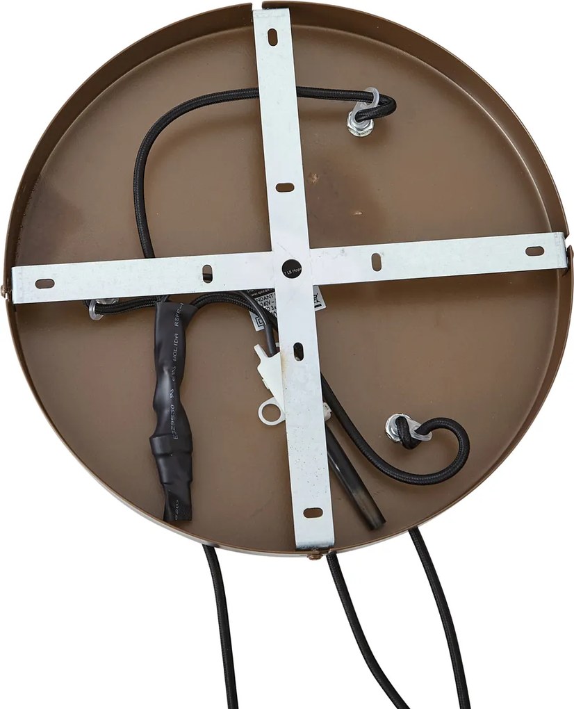 Hotel Chique hanglamp donker brons met amber glas 3-lichts - Stavelot