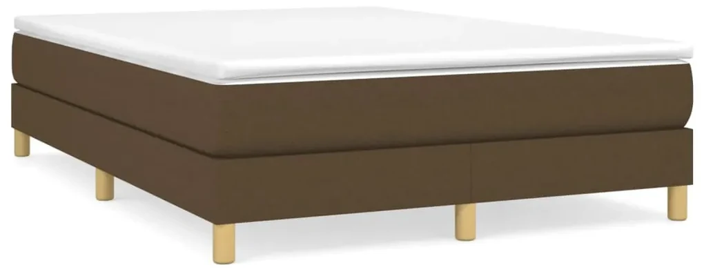 vidaXL Boxspringframe stof donkerbruin 140x190 cm