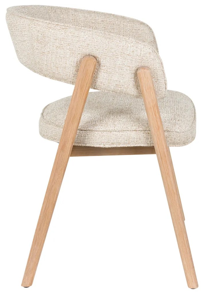 Zuiver Bright Eiken Eetkamerstoel Met Armleuningen Beige