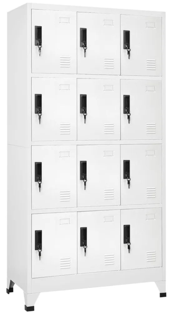 vidaXL Lockerkast 90x45x180 cm staal wit