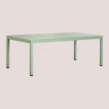 Rectangular Eettafel 210x100 Cm In Aluminium Marti Groen – Khaki - Sklum