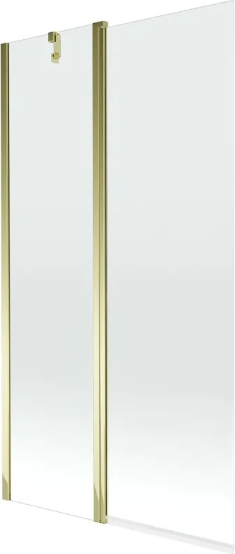 Mexen Flip badwand scherm 2-delig 100 x 150 cm, transparant, goud - 894-100-101-50-00